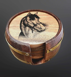 Products: Coaster Set Horses – Wild Gear NZ