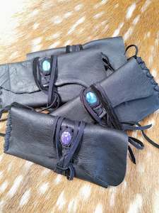 Soft Baccy Wrap Pouch with Inset Jasper