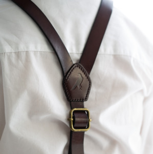 Midnight Oak - Real Leather Suspenders
