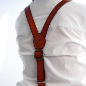 100 Real Leather Suspenders: Tawny Plateau - Real Leather Suspenders