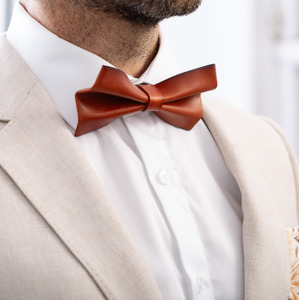 All Bowties: Tawny Plateau - Real Leather Bow Tie