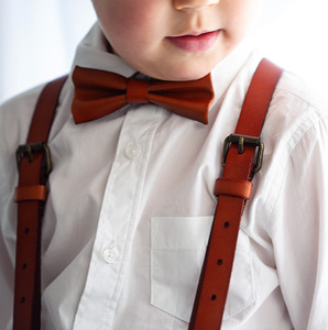 All Child Bowties: Tawny Plateau - Real Leather Bow Tie