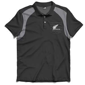 Mens New Zealand Polo Shirt - Silver Fern
