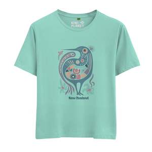 Womens Tees: Womens New Zealand T Shirt - Floral Kiwi