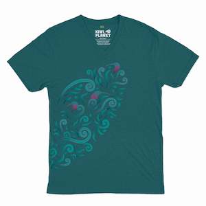 Womens Tees: Womens New Zealand T Shirt - Filigree Kiwi