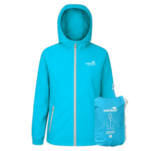 Womens Jackets: Womens Packable Rain Jacket - Wild Kiwi