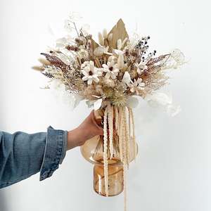 Amber Glass Vase arrangement