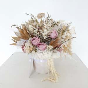 Pretty In Pink: Blush lineal vase arrangement