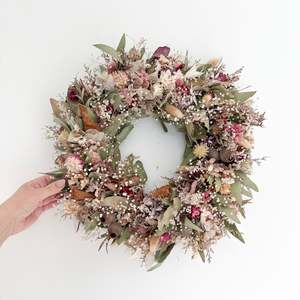 Purple Power Vase: Natural full wreath