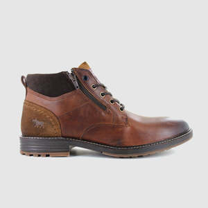 Mens Boots: Nash Lace Up Boots Cognac