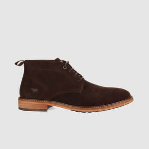 Mens Boots: Clapton Lace Up Boots Dark Brown Suede