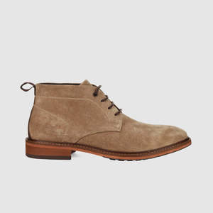 Mens Boots: Clapton Lace Up Boots Beige Suede