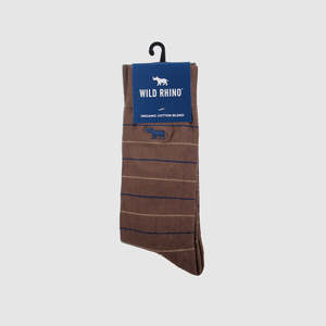 Accessories: Roy Striped Sock Brown
