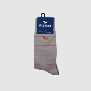 Accessories: Roy Striped Sock Grey