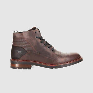 Mens Dark Brown Leather Boots: Indiana Lace Up Boots Dark Brown