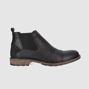 Mens Black Leather Chelsea Boots: Bridge Chelsea Boots Black