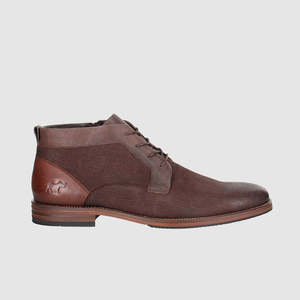 Mens Brown Leather Dress Shoes: Tailor Lace Up Boots Coffee