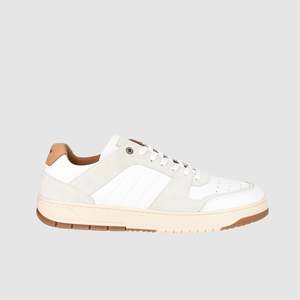 Mens White Leather Casual Shoes: Dimmer Casual Shoes White