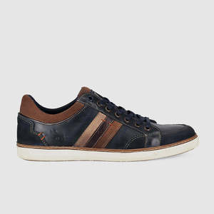 Mens Navy Leather Casual Shoes: Blake Casual Shoes Navy