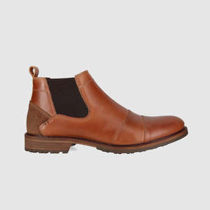 Mens Tan Leather Boots: Bridge Chelsea Boots Tan