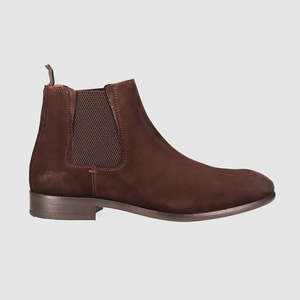 Mens Boots: Seville Chelsea Boots Dark Brown Suede