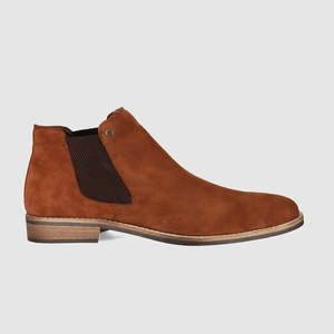 Mens Boots: Drake Chelsea Boots Whiskey Suede