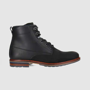 Mens Boots: Wicker Lace Up Boots Black