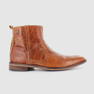 Devon Zip Up Boots Tan Two Tone Leather