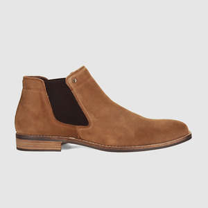 Mens Chelsea Boots: Drake Chelsea Boots Beige Suede