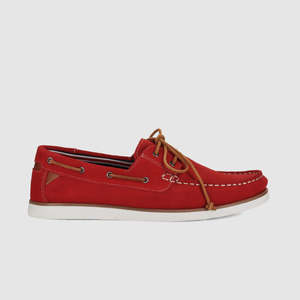 Mens Boat Shoes: Brighton Boat Shoes Red Suede