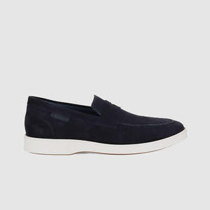 Mens Boat Shoes: Bayview Casual Shoes Navy Suede