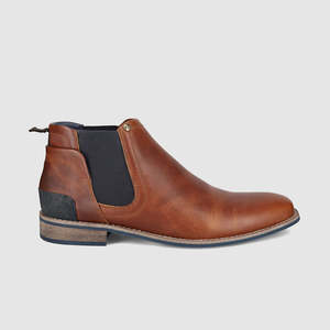 Mens Tan Leather Boots: Dion Chelsea Boots Tan