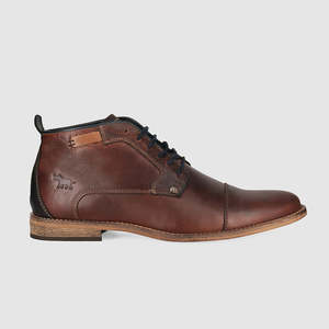 Mens Dark Brown Leather Boots: Cheeta Lace Up Boots Dark Brown