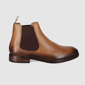 Mens Tan Leather Lace Up Boots: Winner Chelsea Boots Light Tan