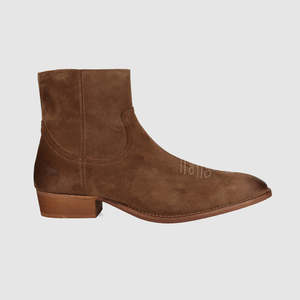 Mens Brown Leather Dress Shoes: Ziggy Chelsea Boot Taupe Suede