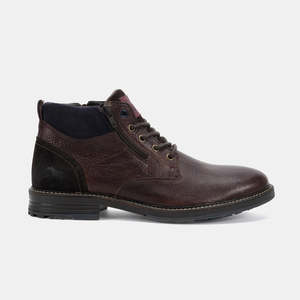 Mens Boots: Nash Lace Up Boots Dark Brown