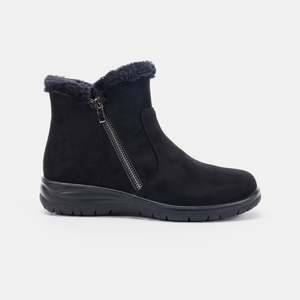 Buff Zip Up Boots Black