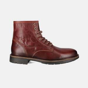 Mens Boots: Vintage Lace-Up Boots Redwood