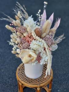 Dried Flower Arragements: Blush Pink + White Arrangement