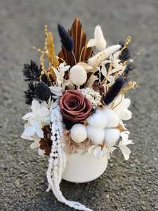 White, Black + Brown Arrangement
