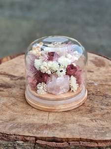 Medium Pink + White Dome (with rose quartz)