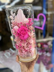 Dried Flower Domes: Extra Large Hot Pink Dome