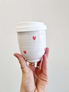 Gifts: 'Hearts' Westcoast Stoneware 8oz Keepcup