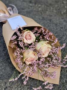 Three Stem Pastel Roses