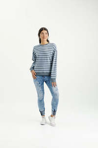 Home Lee: HOME-LEE KAYLA CREW - STORMY STRIPE