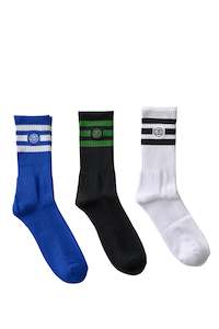 Stussy: STUSSY MENS SS LINK STRIPE SOCK 3PK - MULTI