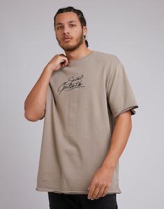 St Goliath: ST GOLIATH SANE SCRIPT TEE - MUSHROOM