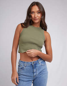 Womens Singlets: SILENT THEORY FRIDA TANK - KHAKI