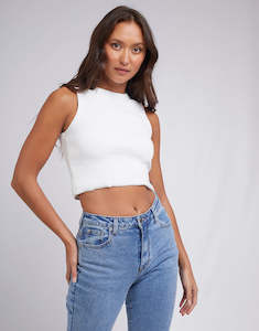 Womens Singlets: SILENT THEORY FRIDA TANK - WHITE