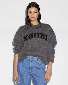 Womens Knits: KSUBI MOMENT SWEATER - CHARCOAL